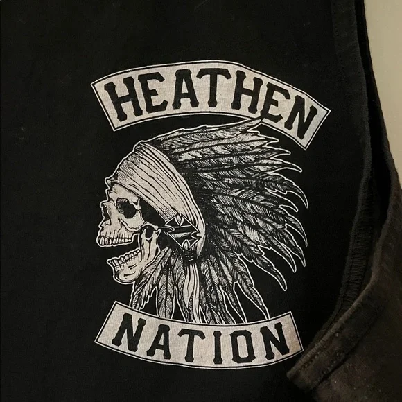Heathen Black Graphic Tank Top - Picture 2 of 2